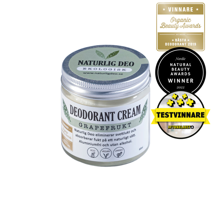 Naturlig Deo Ekologisk Deoderant Cream 60ml - Grapefrukt