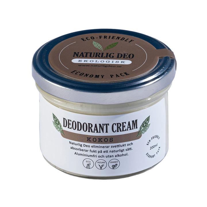 Naturlig Deo Ekologisk Deodorant Cream 200ml - Kokos