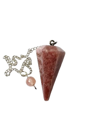 Andekvarts JORDGUBBSKVARTS PENDEL KON- KRISTALL